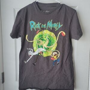 Rick And Morty T Shirt Adult Swim Grey XL Graphic Print On Front 100% Cotton SZS